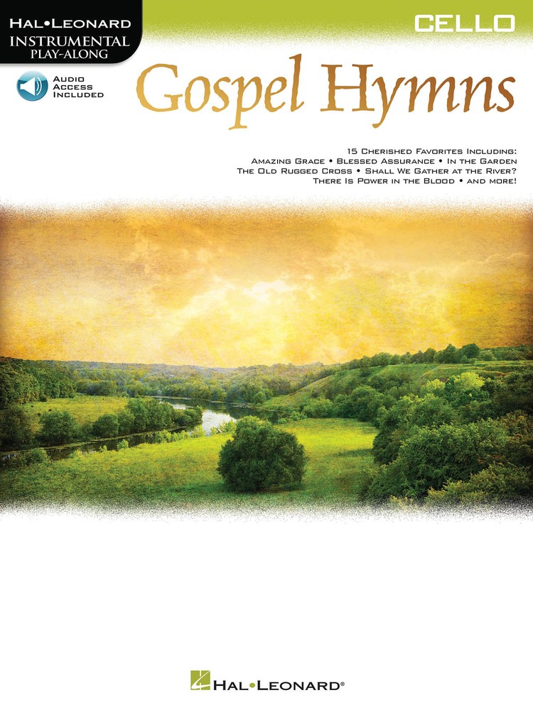 Gospel Hymns for Cello Solo Sheet Music 15 Christian Songs Play-Along Book Audio