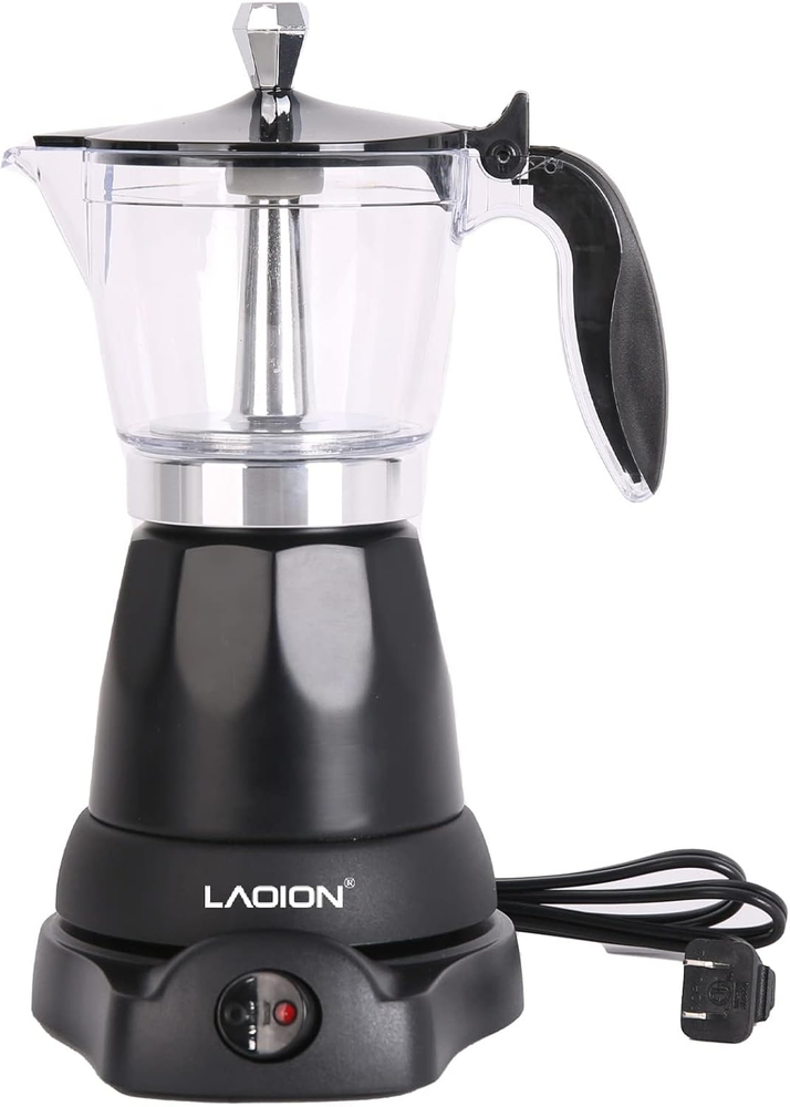 Cuban 3/6 Cup Electric Espresso Moka Pot with Removable Base  