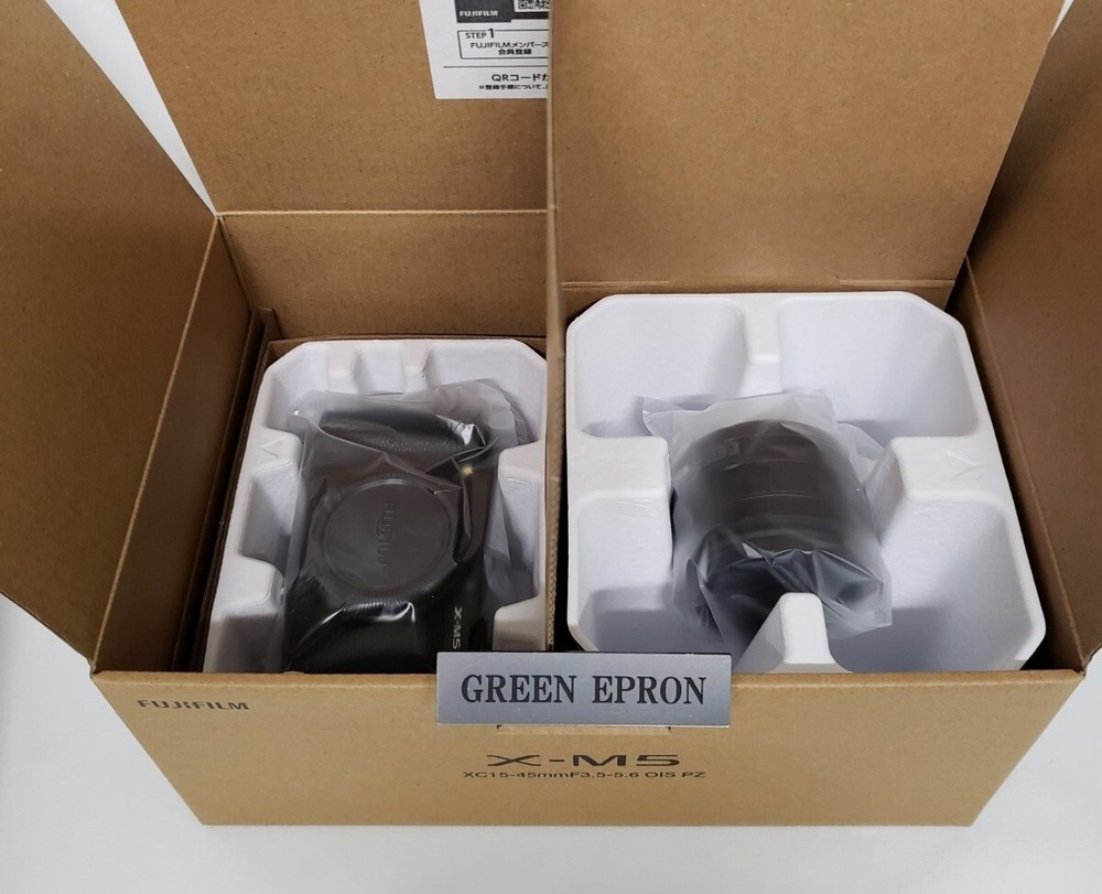 Fujifilm X-M5 mirrorless camera with XC 15-45mm lens in Black