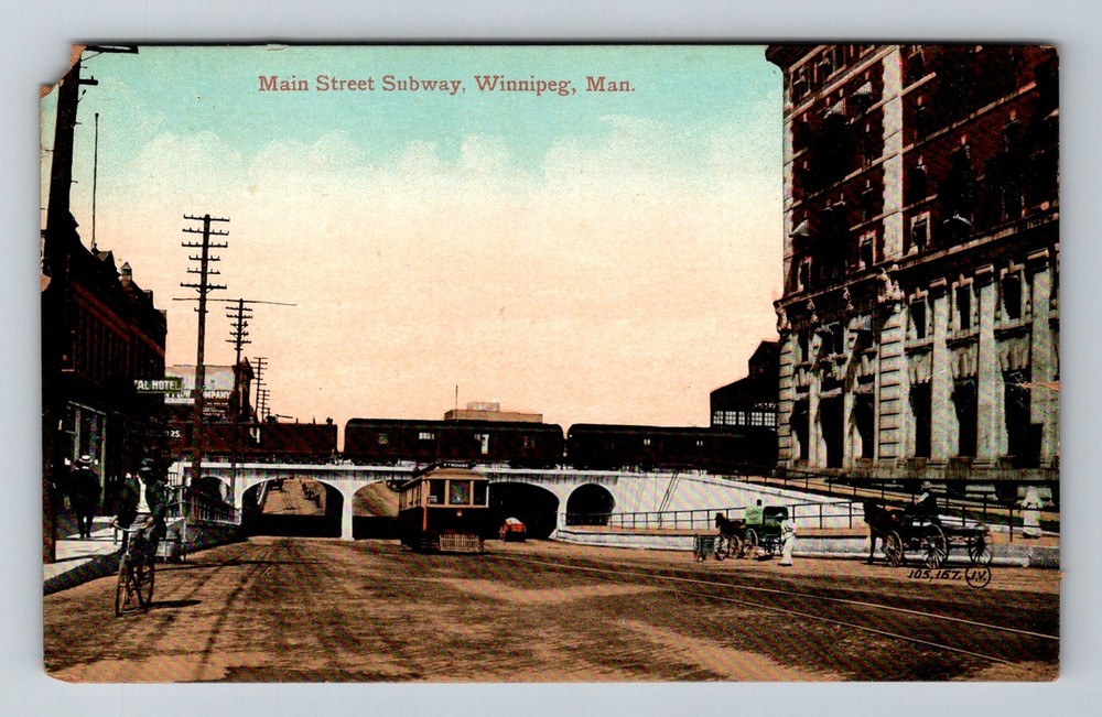 Canada- Manitoba Winnipeg Main Street Subway Old Postal PC View Vintage Postcard