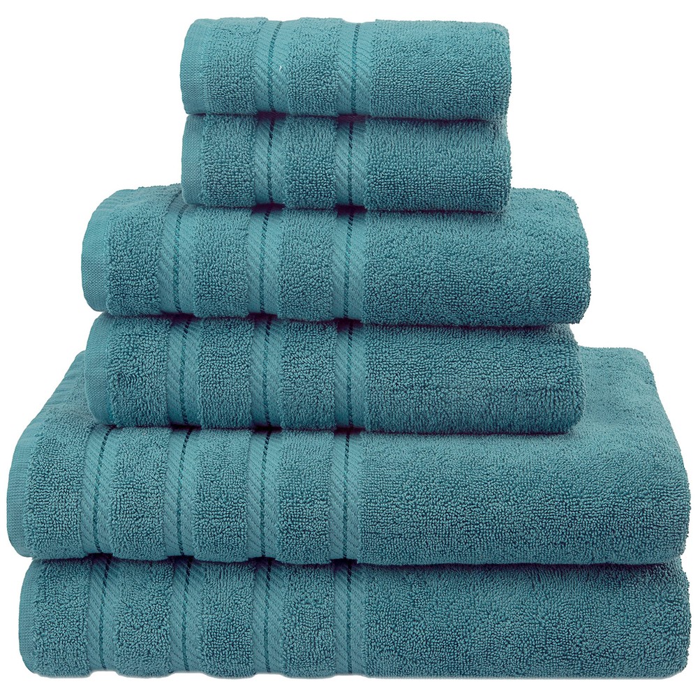 100% Carde Cotton 6 Piece Towel Set, 590 GSM Heavy Weight Soft Absorbent Turk...