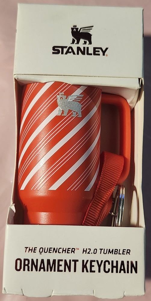 Stanley The Quencher H2.0 Tumbler Ornament Keychain Red White Holiday
