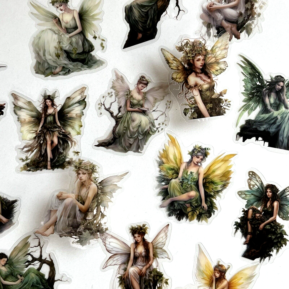 Forest Fairy Stickers Nature Fantasy Junk Journal Collage Scrapbooking