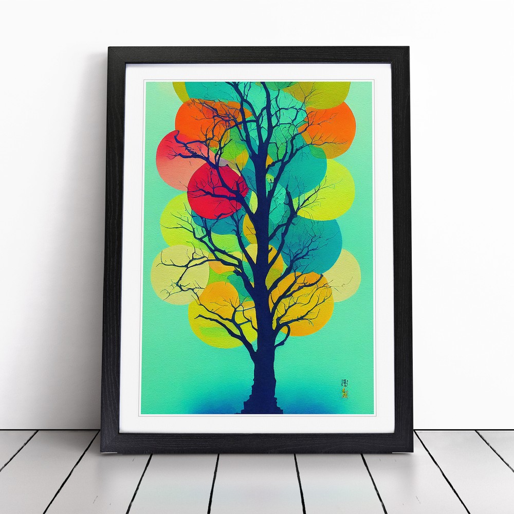 Abstract Vibrant Tree No.1 Wall Art Print Framed Canvas Picture Poster Decor