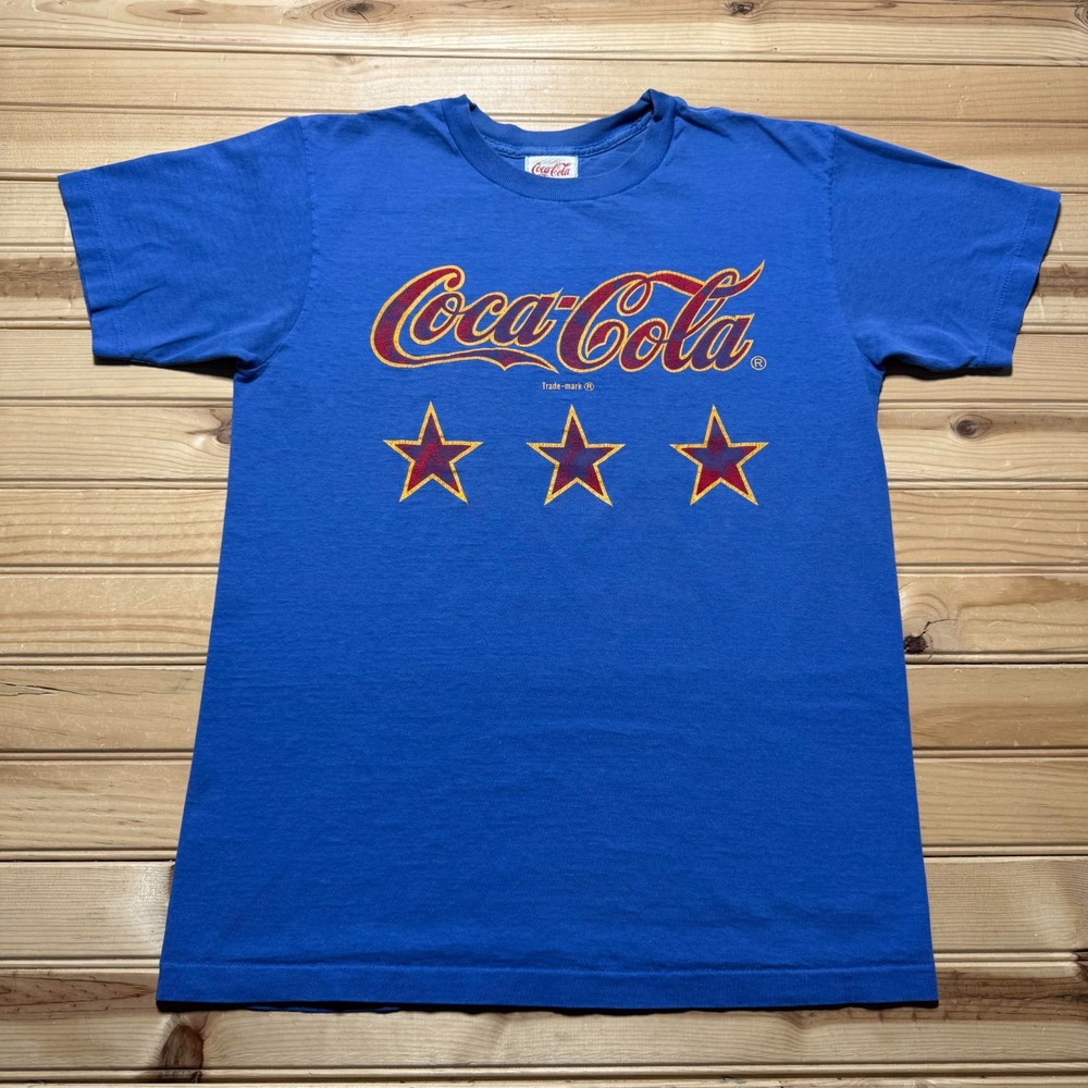 Vintage 90s Coca-Cola Coke Stars Logo Single Stitch Graphic Promo T-Shirt Medium