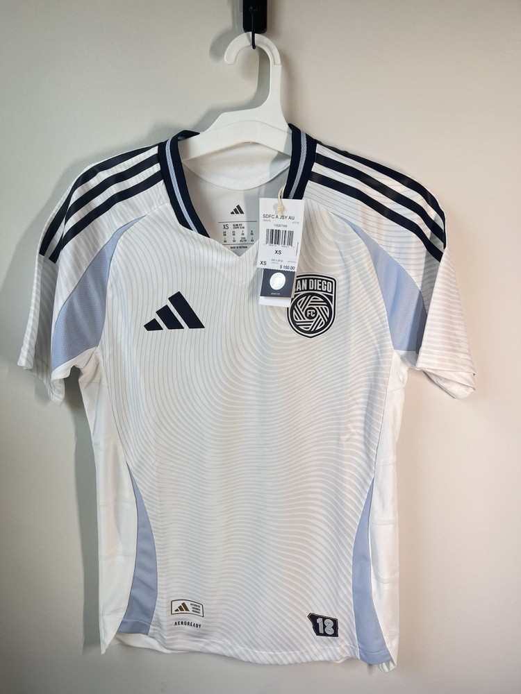 NWT Adidas San Diego FC 2025 Authentic Away Soccer Player Jersey Mens XS JF2732