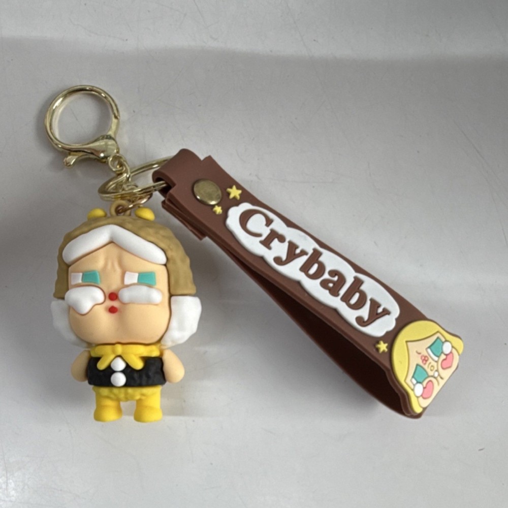 Crybaby Cartoon Character Plastic Detachable Keyring Keychain Yellow Brown