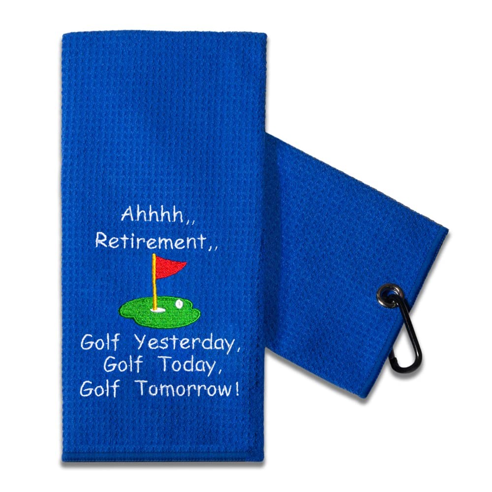 Funny Golf Towel Gift for Dad - Retirement Gifts for Men Golfer - Humorous Golf Accessory
