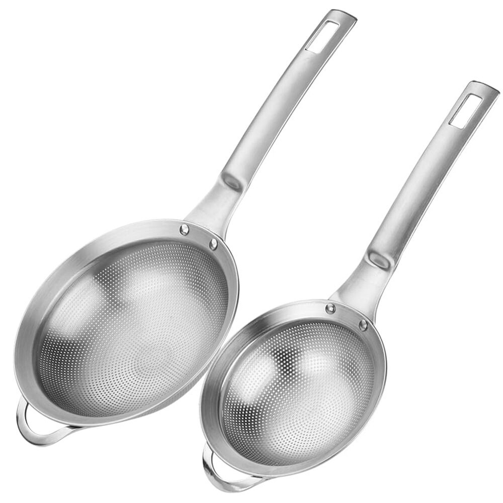 Punch Hole Stainless Steel Fine Mesh Small Colander Strainer 7414