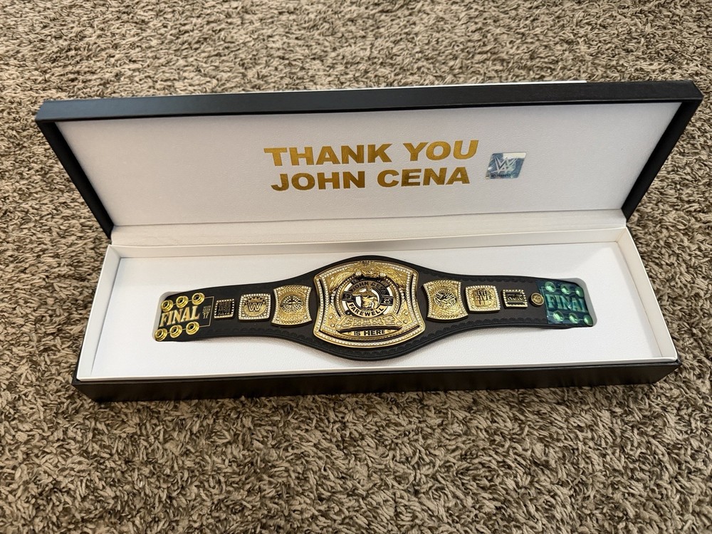 John Cena WWE Mini Replica Spinner Championship Title Belt + Case OFFICIAL
