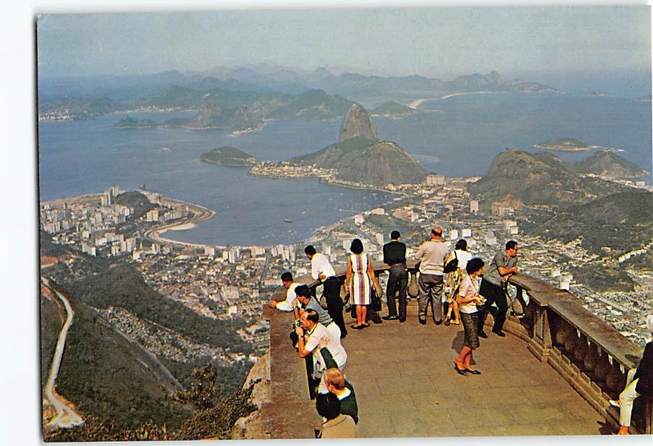 Postcard View from Corcovado Rock Rio de Janeiro Brazil