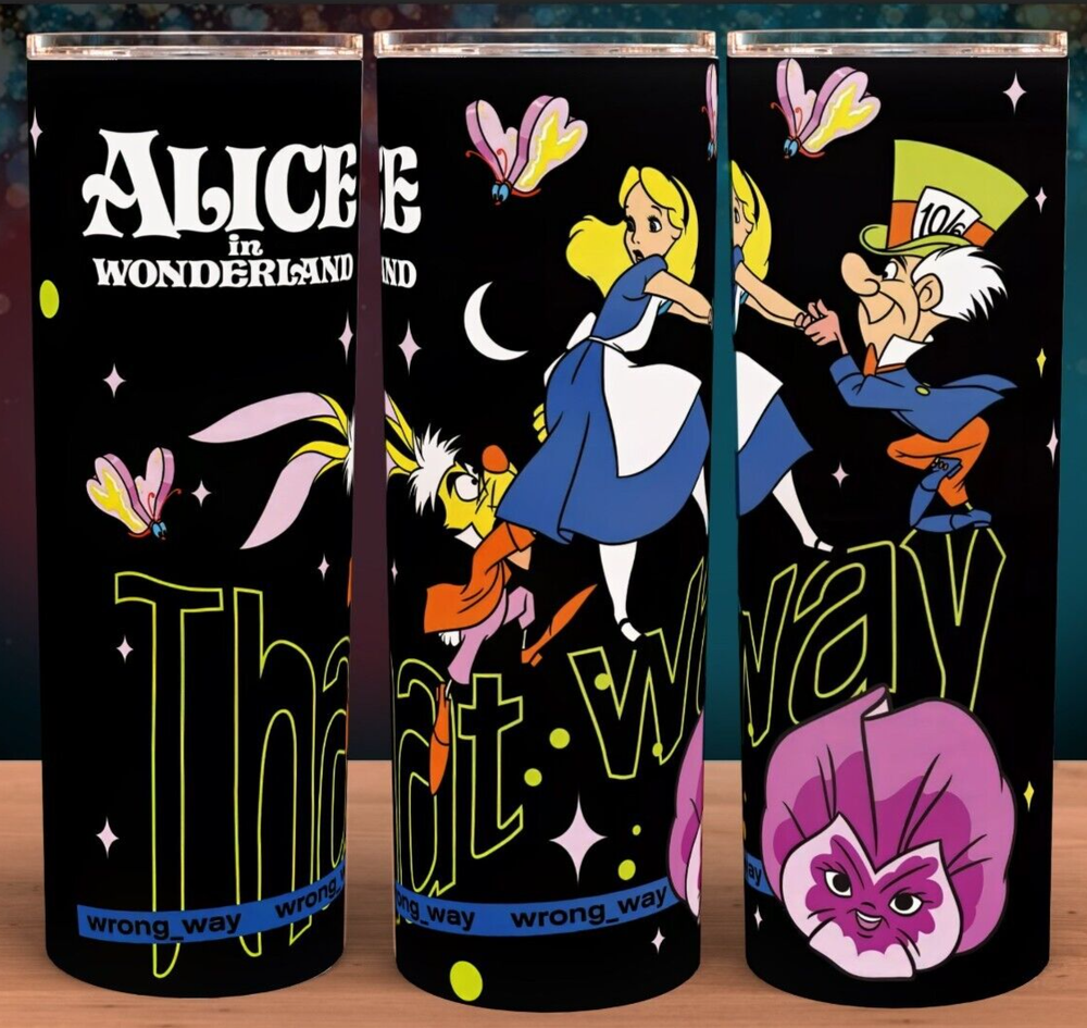 Alice in Wonderland That Way Cup Mug Tumbler 20oz