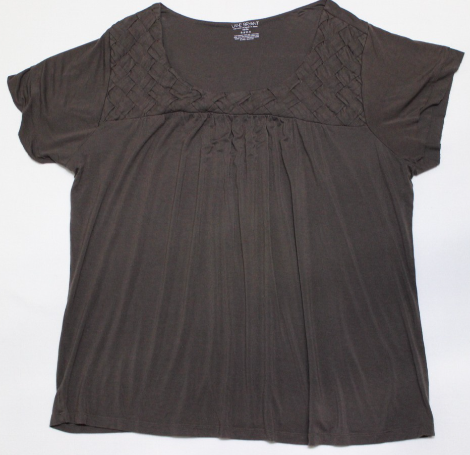 Lane Bryant Women's Swing Tee Plus Size 22/24 Brown Short Sleeve Pullover