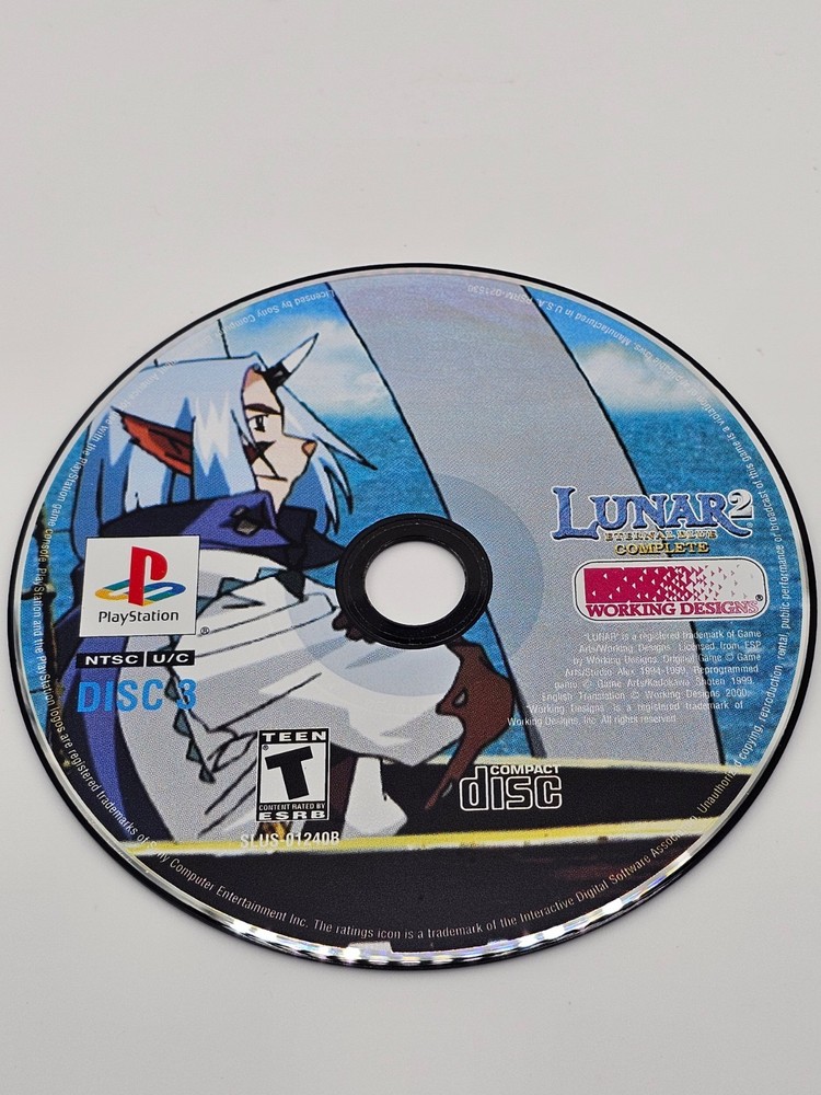 Sony Playstation 1 PS1 Lunar 2 Eternal Blue Disc 3 Only Tested