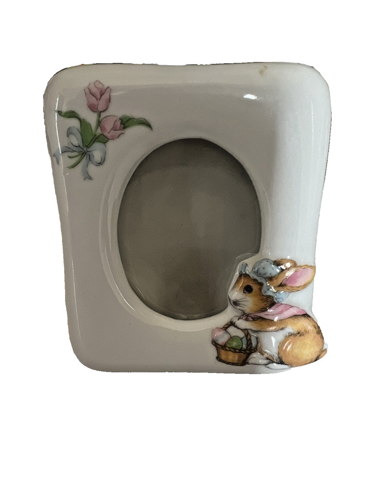 Qty 3 Easter Bunny Ceramic Picture Frames 2×3