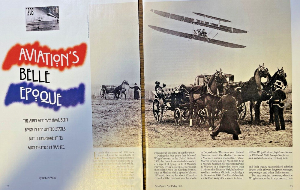 1996 Birth of Aviation in France Wilbur Wright Bleriot Voisin illustrated