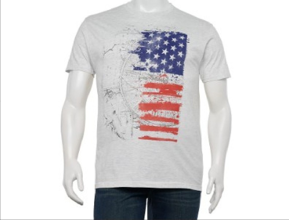 Apt. 9 Flag Graphic Tee, Men's Big & Tall, Size: 3XLT Ash Gray