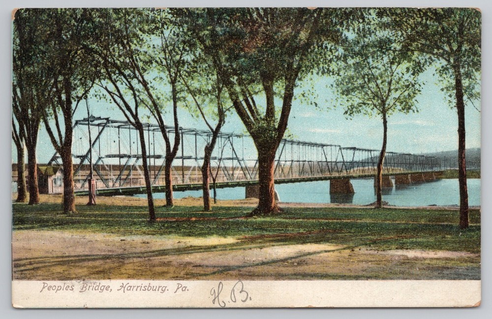 Peoples Bridge Harrisburg Pennsylvania PA Postcard 1906 UDB