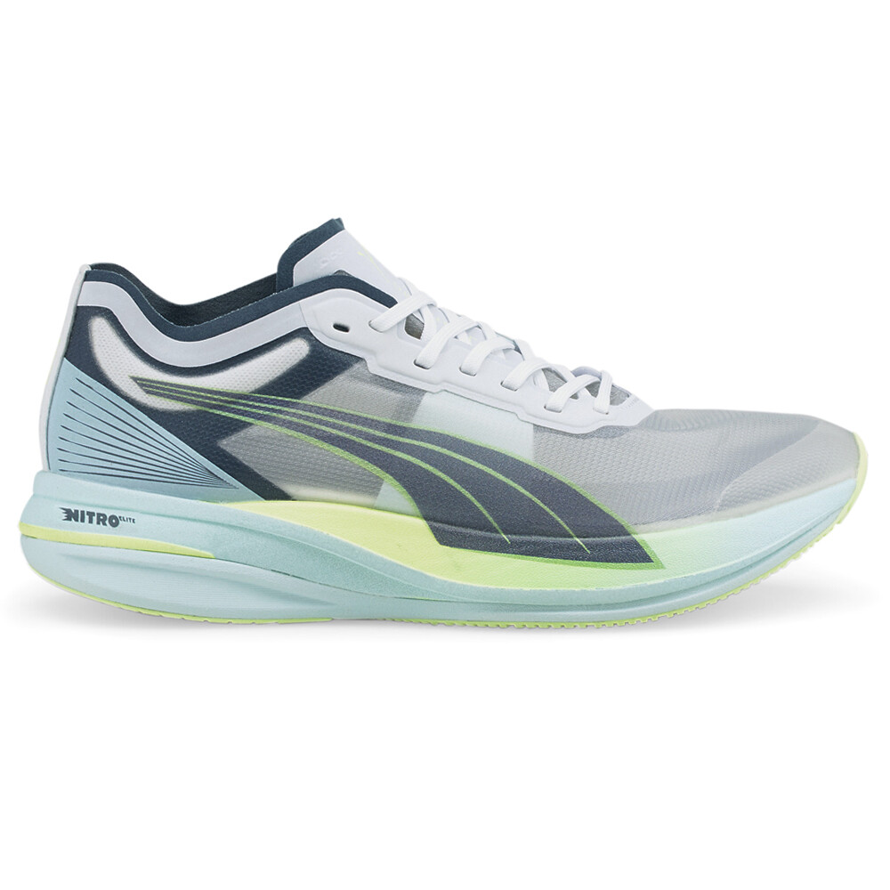 Puma Deviate Nitro Elite Racer Running  Mens Grey Sneakers Athletic Shoes 195204