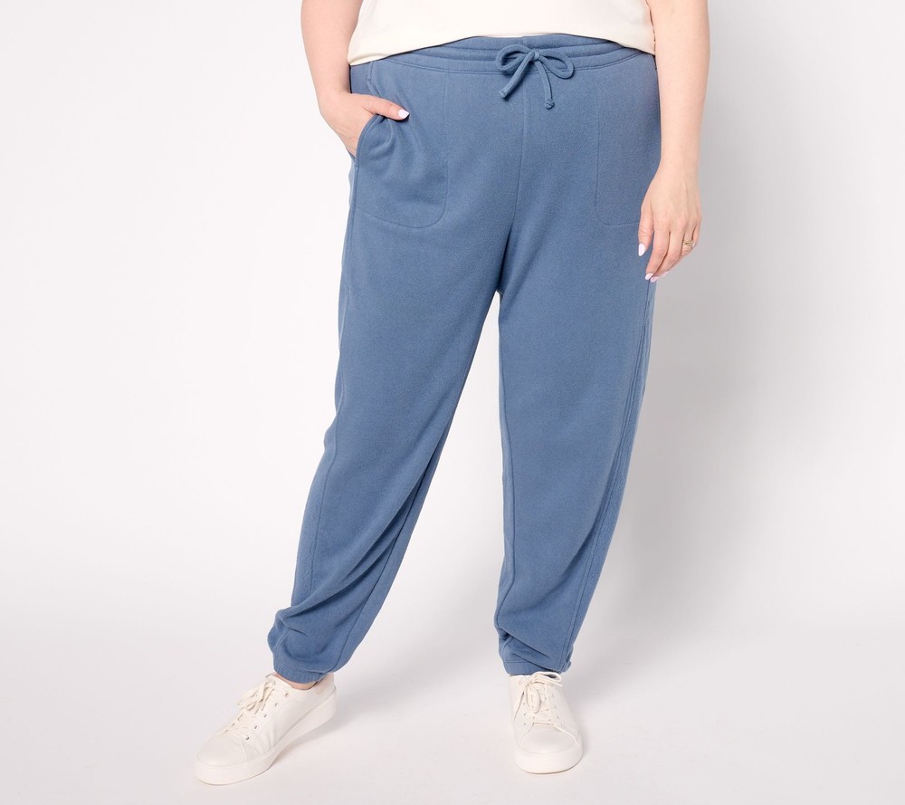 Anybody Women's Sleepwear Sz L Regular Brushed French Terry Joggers Blue A681935