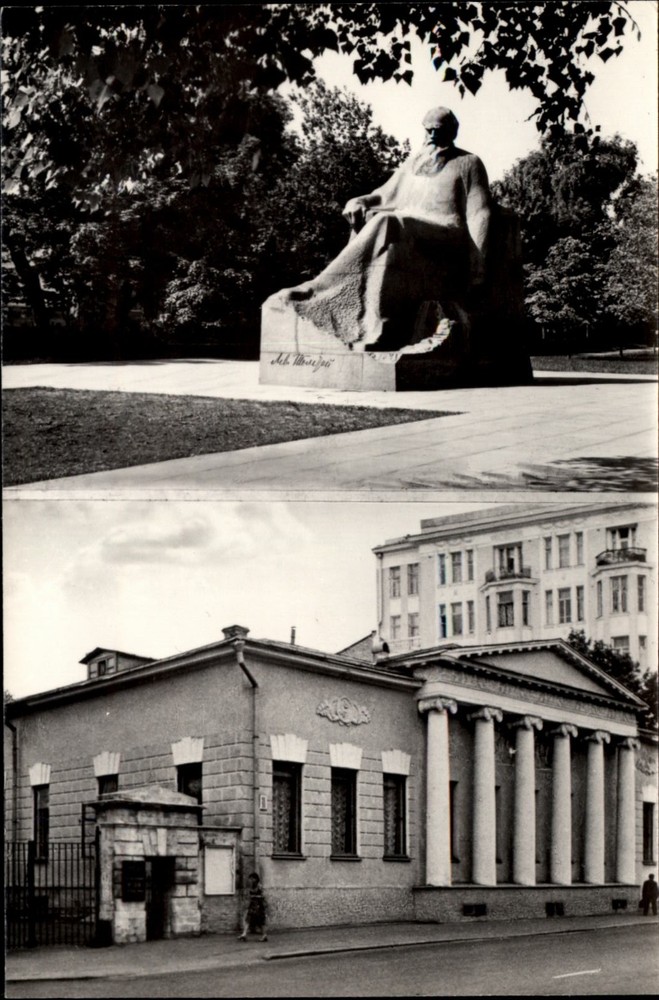 RPPC Leo Tolstoy Monument Moscow Russia vintage postcard p134