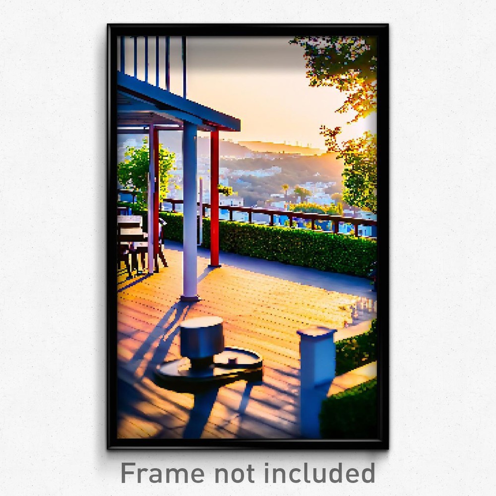 8 Bit Psychedelic Pixel Art Poster - Brisk Terrace Trippy Video Game Print