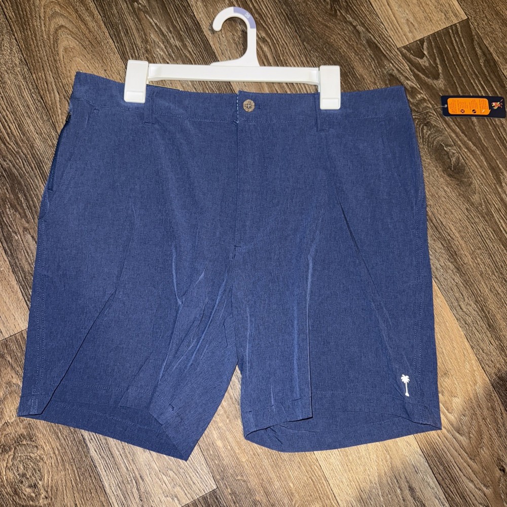 Margaritaville UPF 30+ Men’s Shorts, Size 36Wx7L, 4 Way Stretch, Quick Dry Blue