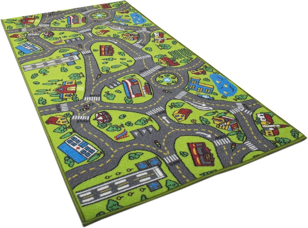 Colorful City Life Kids Playmat Rug for Cars & Toy Play