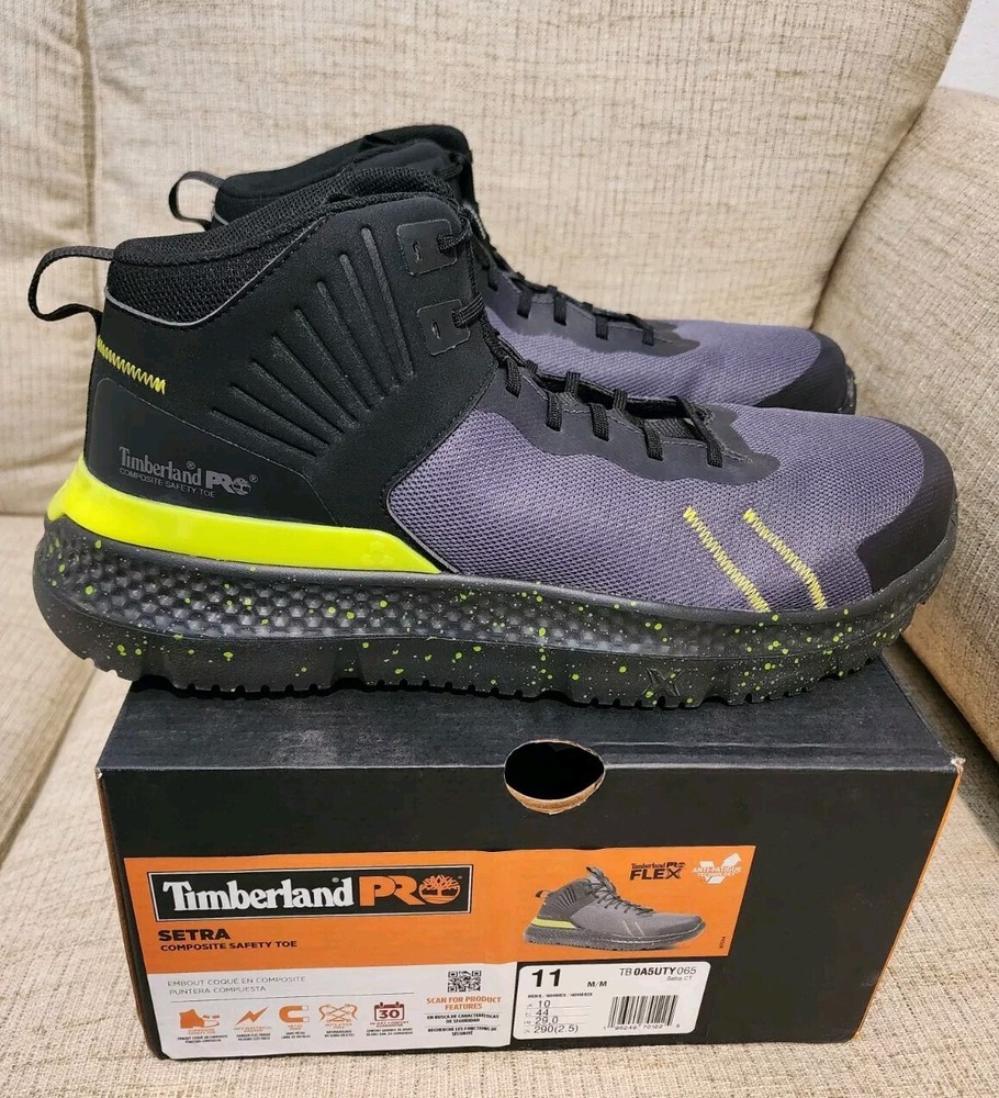 Timberland PRO Setra Gray Work Safety Boots for Men Size 11