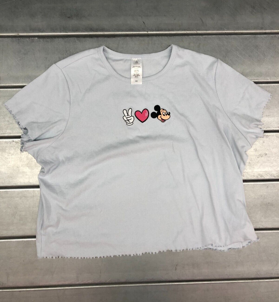 Disney Tshirt Womens 3X Light Blue Mickey Mouse Lightweight Basic Tee