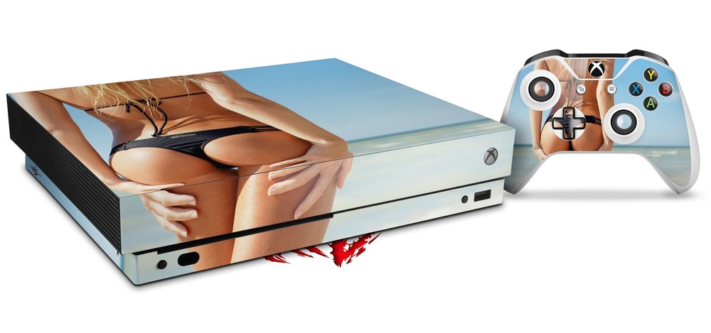 Skin for XBOX One X Console Controller Kayla DeLancey Black Bikini 7 Decal