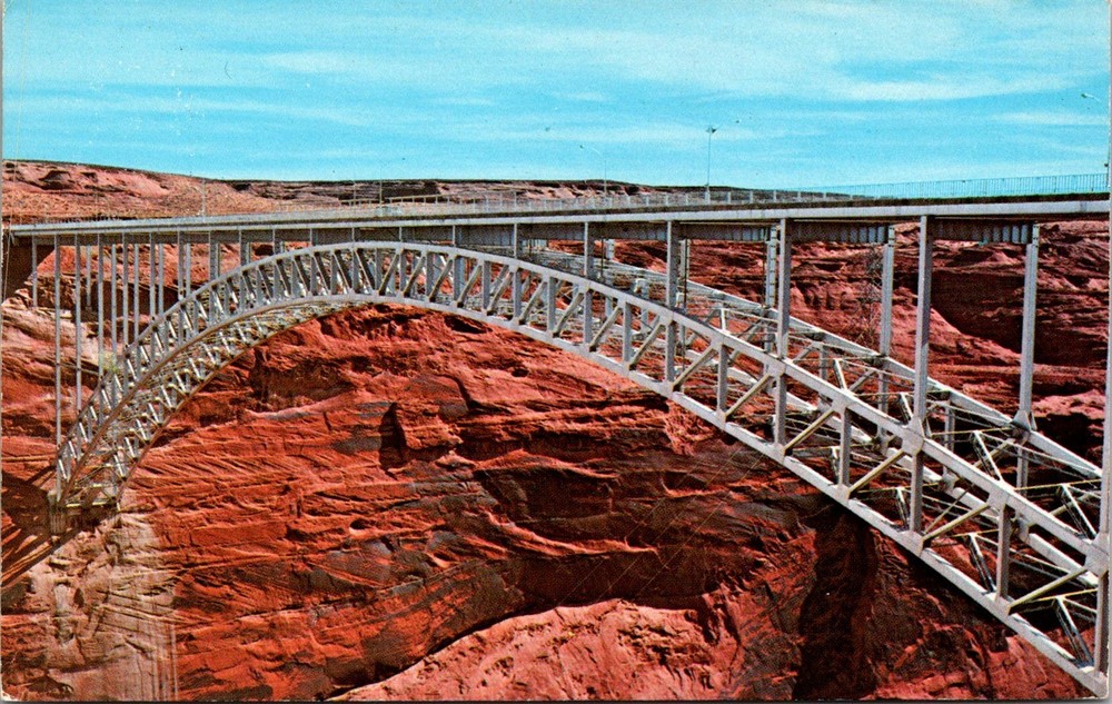 Dr Jim Stamps Postcard Bridge At Glen Canyon Dam Near Page Arizona