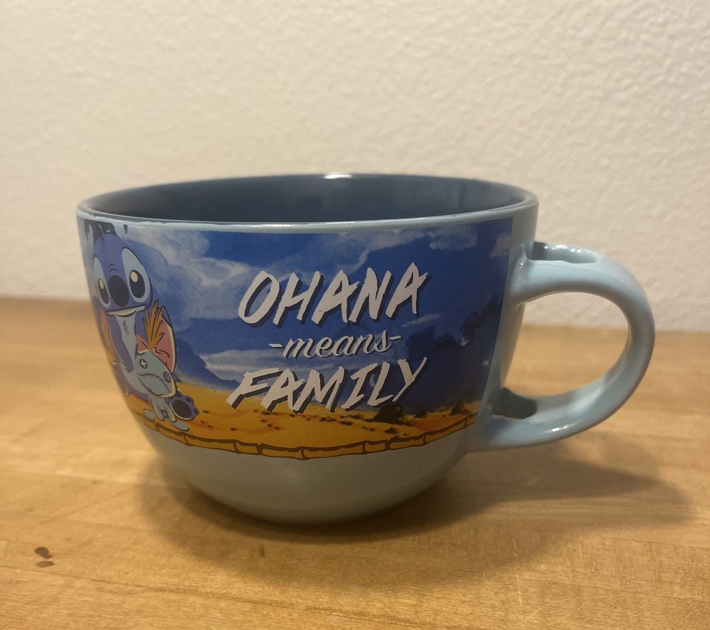 Lilo And Stitch 24 Ounce Ceramic Soup Mug Ohana Means Family Disney