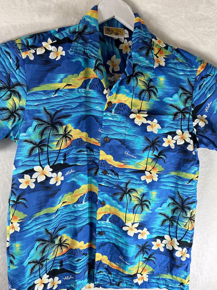Vintage Floral Hawaiian Aloha Shirt Men Women Summer Beach Hawaii Shirt