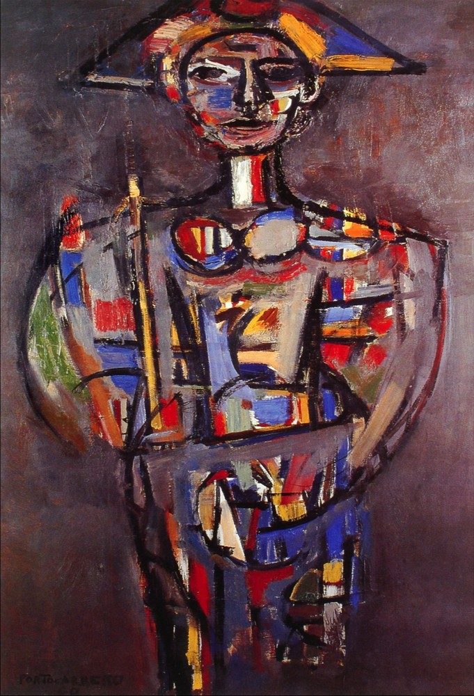 5688.Abstract art.woman with french hat.POSTER.Decoration.Graphic Art-image