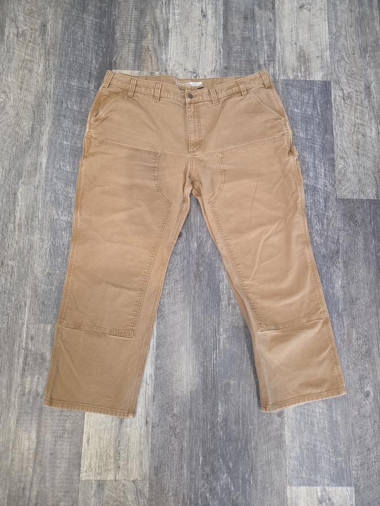 Carhartt Brown Relaxed Fit Double Knee Carpenter Work Pants 44x30