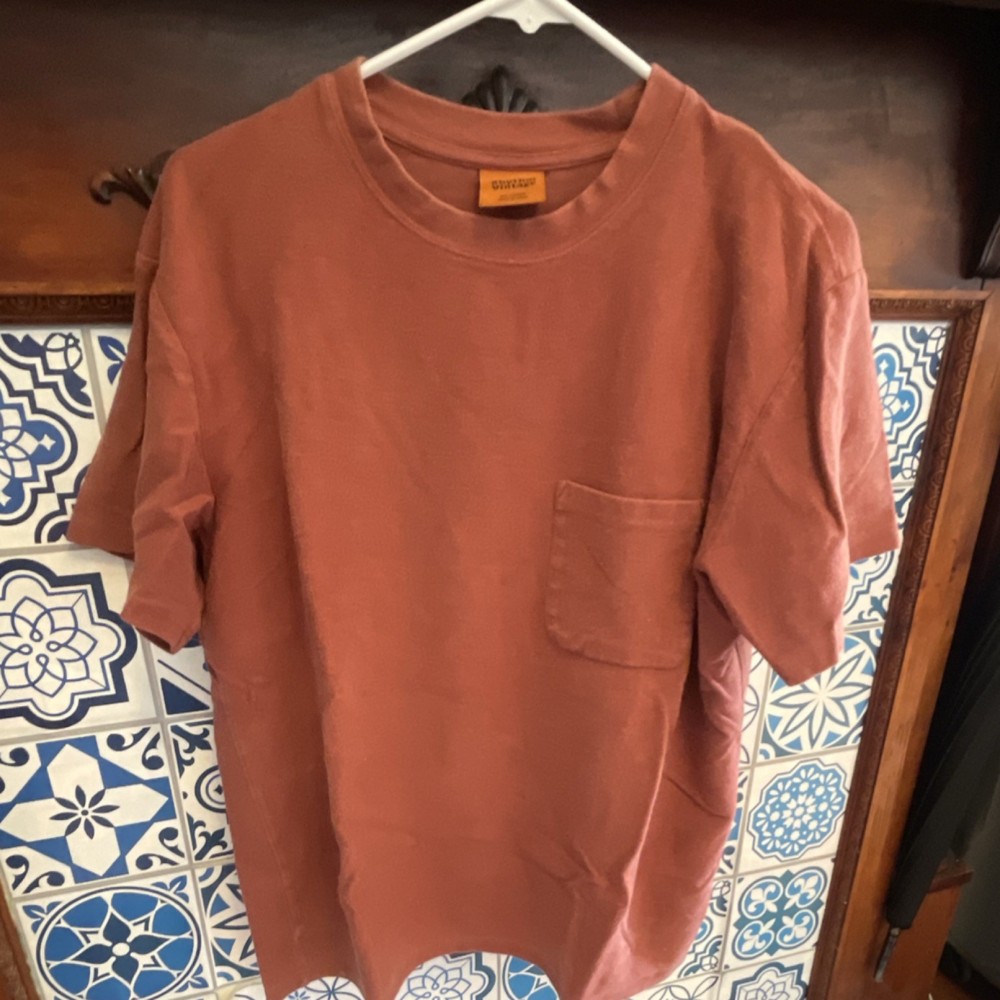 Rhythm Vintage M Rust Pocket Crew Neck Short Sleeve Men's T-Shirt