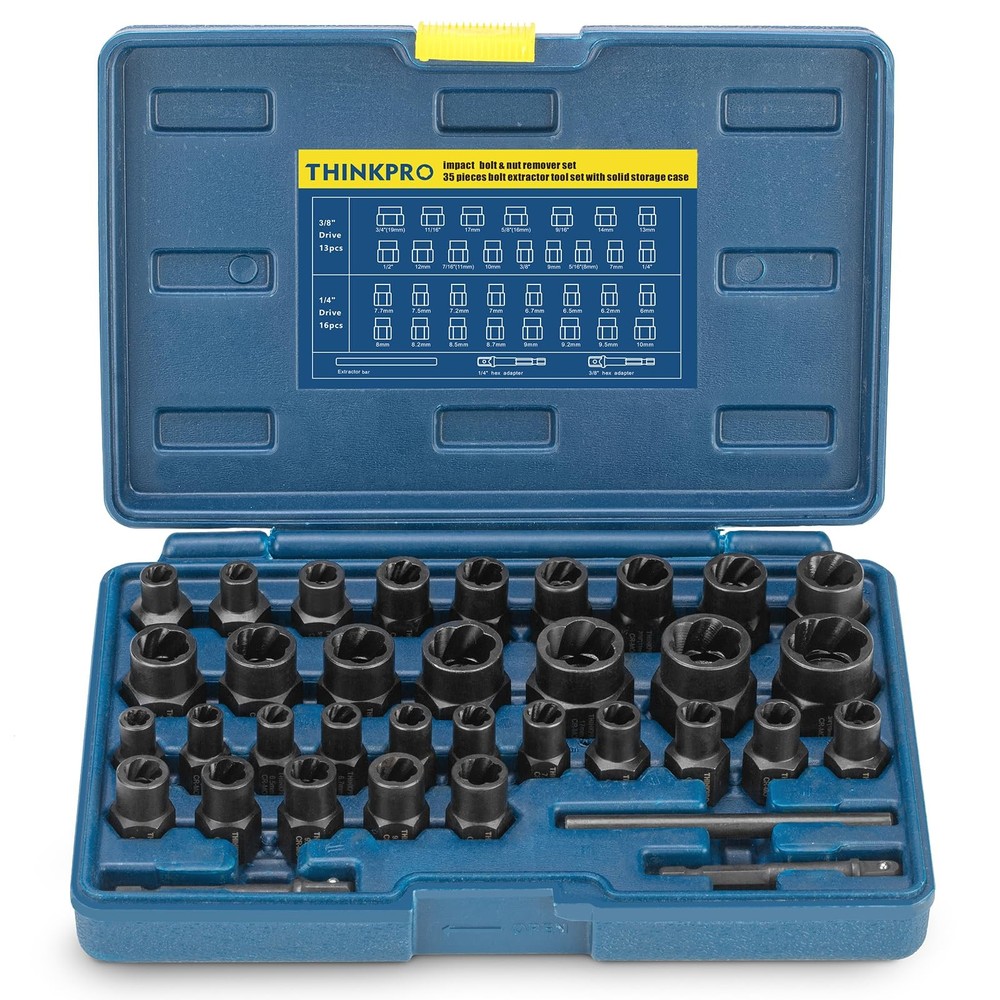 Bolt Extractor Kit,35PCS Nut Extractor Socket Set,Impact Bolt & Nut Remover,E...