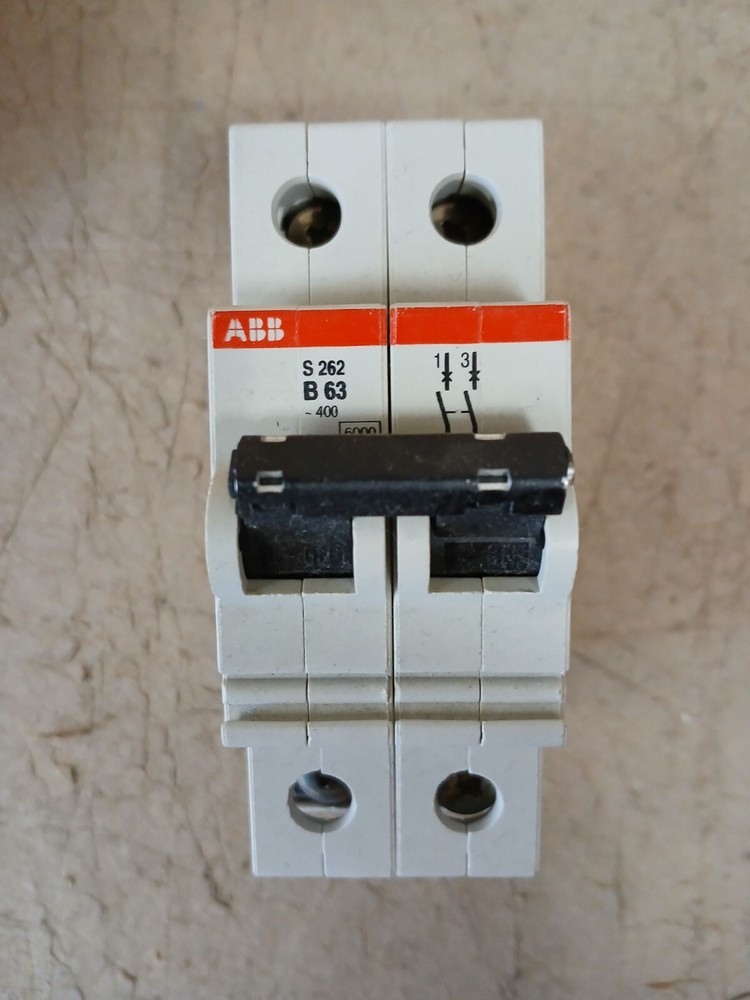ABB S262-B63, 2 Pole, 63A Suppl. Circuit Breaker, NEW, Old Stock