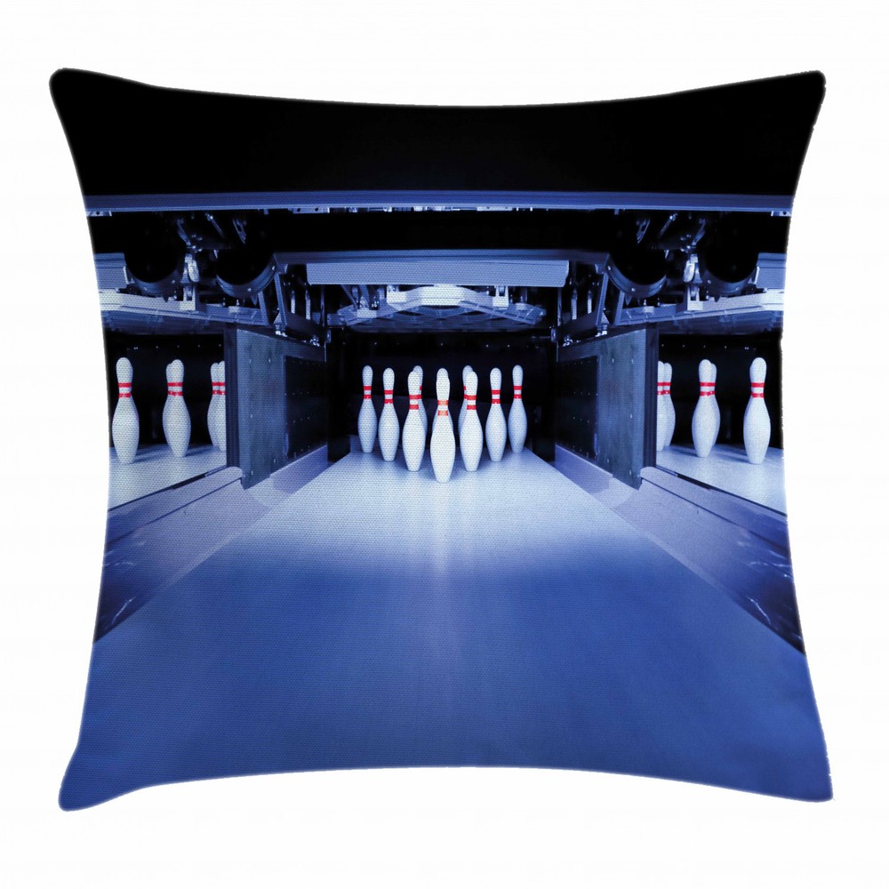 Symmetrical Bowling Pins 16-Inch Square Throw Pillow Case Cushion Cover