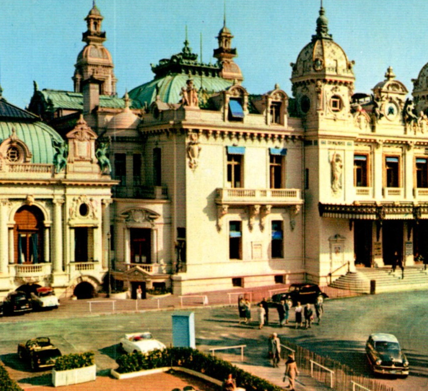 Vintage Postcard Casino Monte Carlo Monaco Cars Colors & Light Of France Cafe