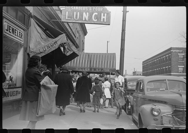 Chicago Illinois Black Belt 1941 Street Scene Sanders Four Lunch O.F. Douglas