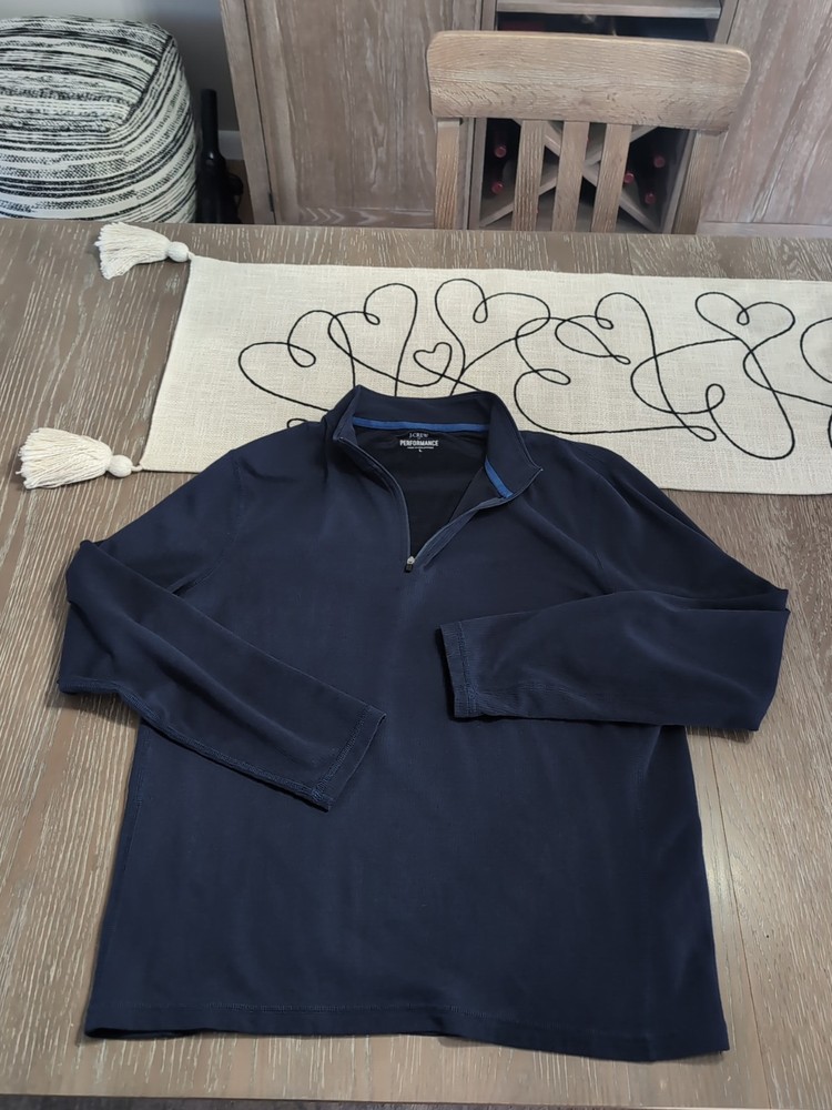J.Crew Performance 1/4 Zip Long Sleeve Stretch Size Large Blue Pullover