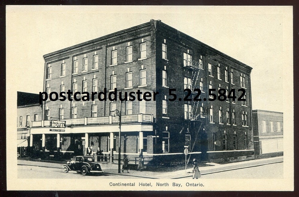 NORTH BAY Ontario Postcard 1920s Continental Hotel