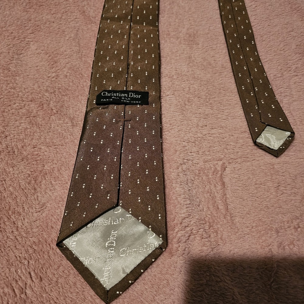 Christian Dior Brown Silk Neck Tie
