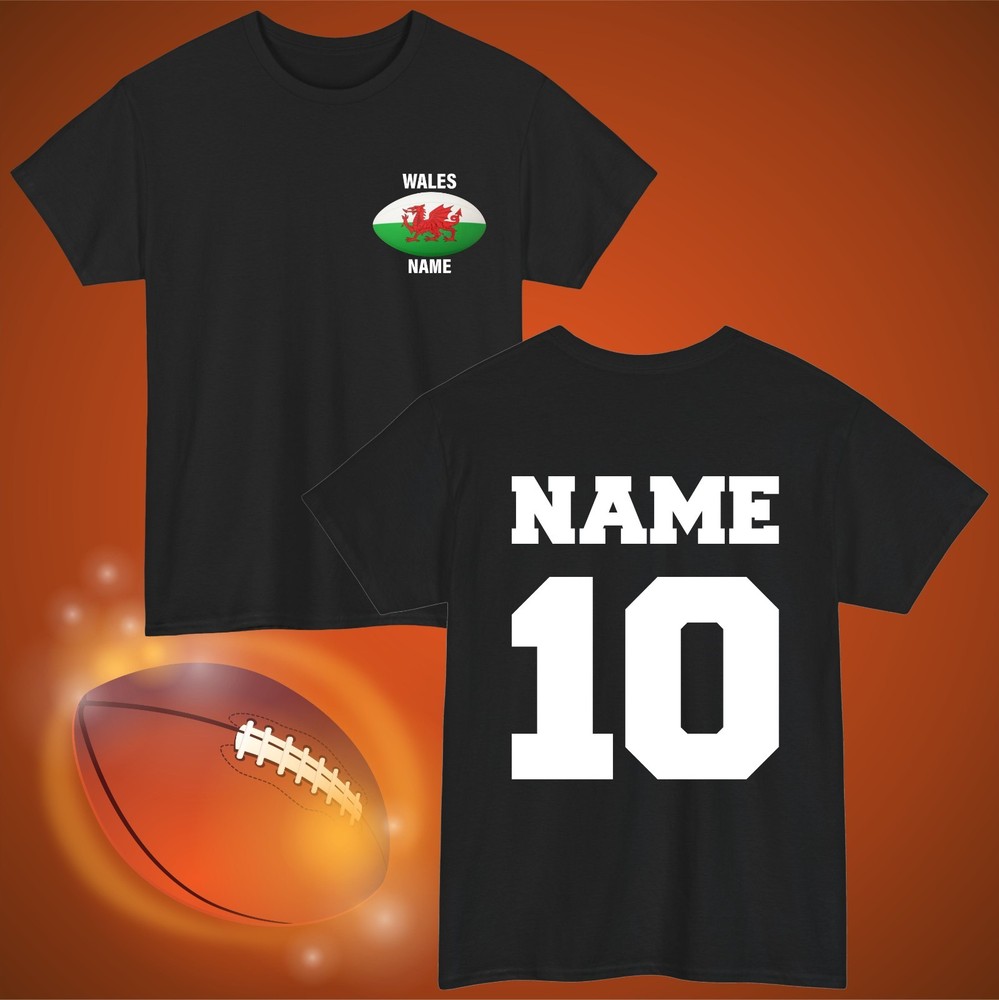 Personalised Wales Rugby T-Shirt | Custom Name Number | 6 Nations Fan Gift Top