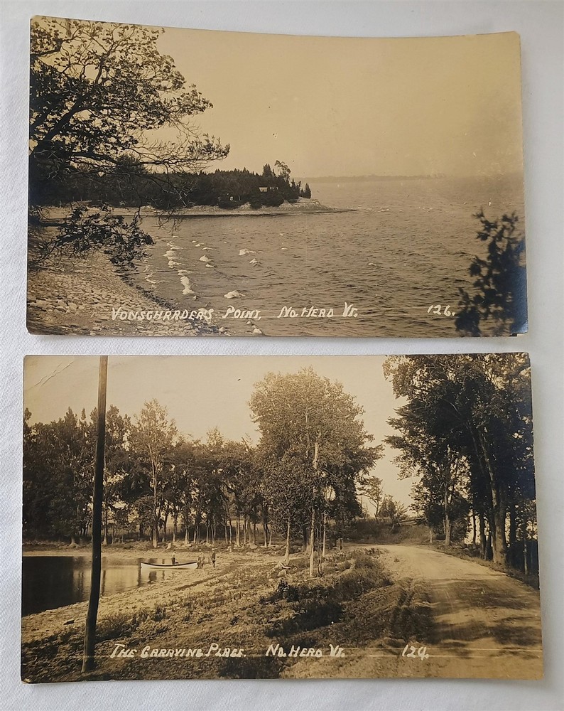 Vintage North Hero Vermont Photo Postcard Lot RPPC Vonschrader's Point etc