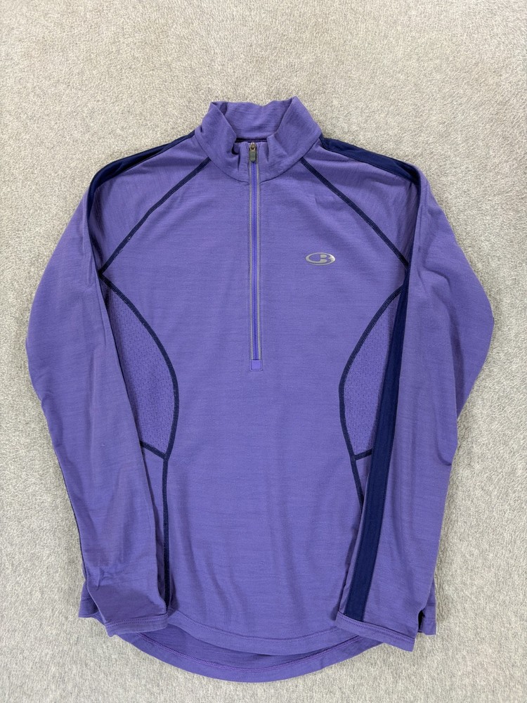 Icebreaker 200 Lightweight 1/4 Zip Merino Wool Pullover (Women's Small) Purple
