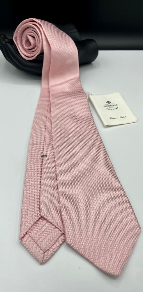 LUIGI BORRELLI Napoli Men's 100% Silk Tie ~ Pink ~ Textured ~ Made in Italy!