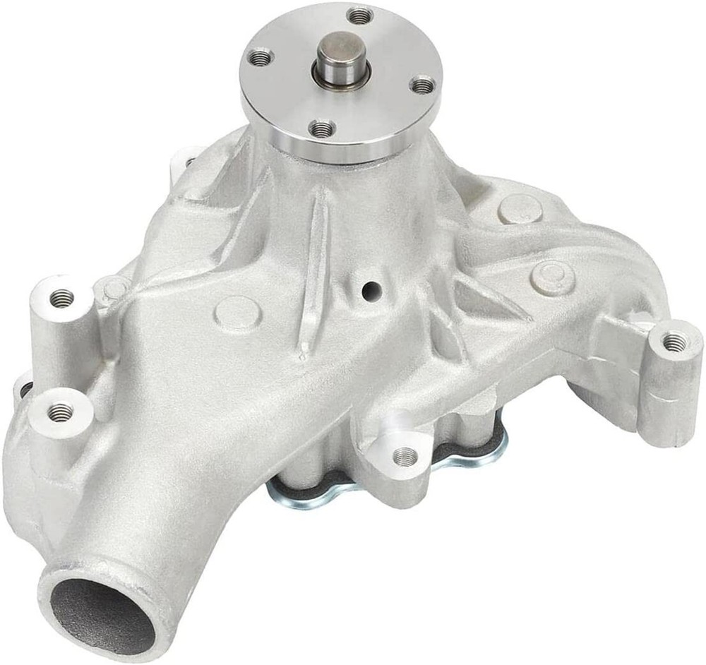 SB Chevy Long Water Pump, Satin, Aluminum, High Volume Flow 1969-86 283 327 350
